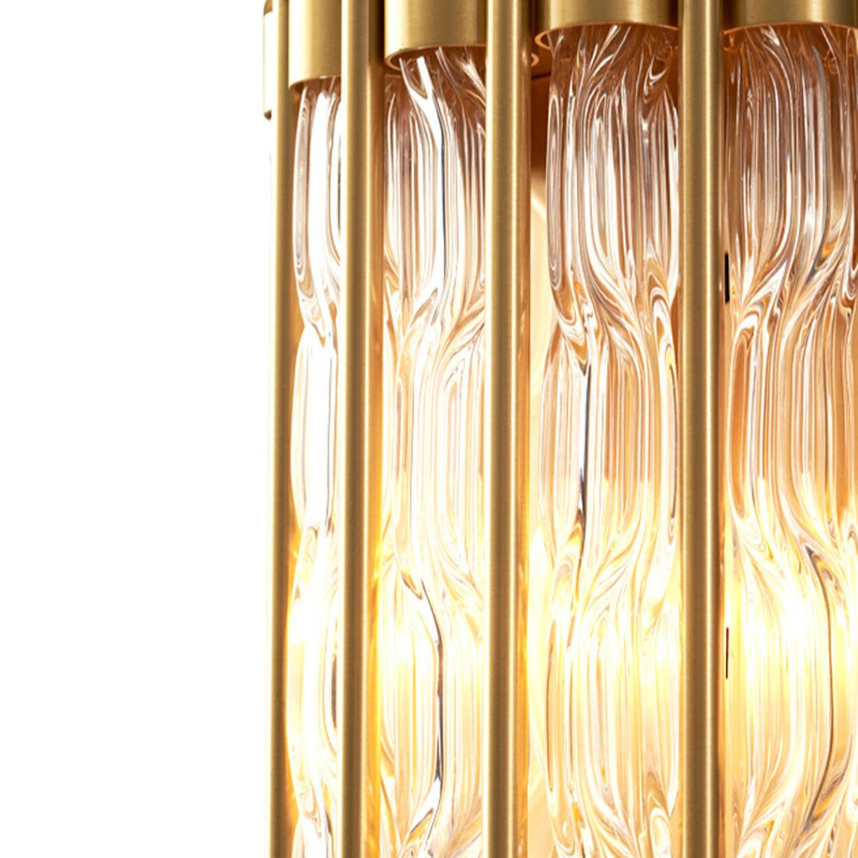 Elegant Crystal Rectangular Gold Wall Sconce Image - 11