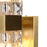 Elegant Crystal Rectangular Gold Wall Sconce Image - 12