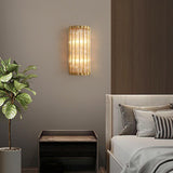 Elegant Crystal Rectangular Gold Wall Sconce Image - 4