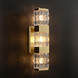 Elegant Crystal Rectangular Gold Wall Sconce Image - 7