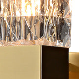 Elegant Crystal Rectangular Gold Wall Sconce Image - 9