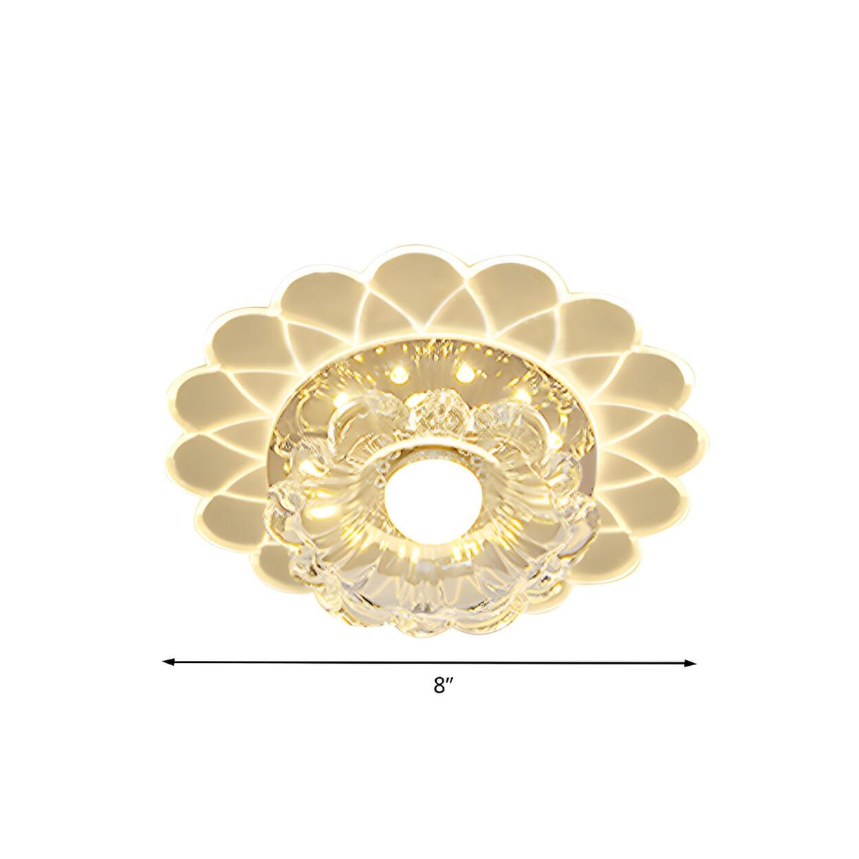 Elegant Crystal Sunflower LED Flush Mount Ceiling Light Image - 4