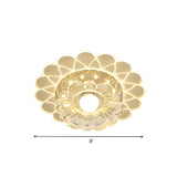 Elegant Crystal Sunflower LED Flush Mount Ceiling Light Image - 4