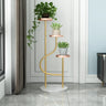 Elegant Curved Metal 3-Tier Indoor Plant Stand Gold Image - 5