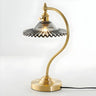 Elegant Curved  Metal Arm Bellflower Glass Table Lamp Image - 8