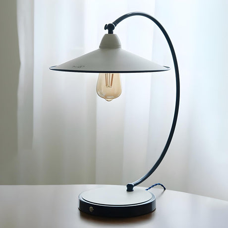 Elegant Curved Modern Cone Shade Decorative Table Lamp Image - 2