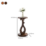 Elegant Curved Pedestal Cherry Wood Round Plant Stand #size