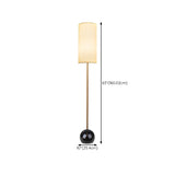 Elegant Cylindrical Shade Round Base Gold Floor Lamp #size