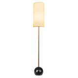 Elegant Cylindrical Shade Round Base Gold Floor Lamp Image - 6