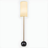 Elegant Cylindrical Shade Round Base Gold Floor Lamp Image - 7