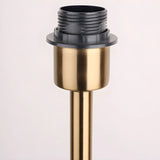 Elegant Cylindrical Shade Round Base Gold Floor Lamp Image - 9