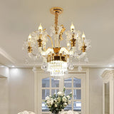 Elegant Dining Room Clear Candelabra Crystal Chandelier Image - 1