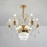 Elegant Dining Room Clear Candelabra Crystal Chandelier Image - 3