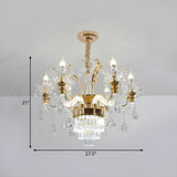 Elegant Dining Room Clear Candelabra Crystal Chandelier #size