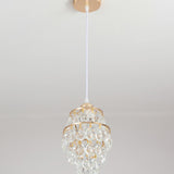 Elegant Dining Room Clear Crystal Teardrop Pendant Light Image - 10