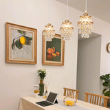 Elegant Dining Room Clear Crystal Teardrop Pendant Light Image - 6