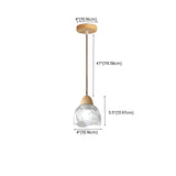 Elegant Dining Room Floral Clear Glass Dome Pendant Light #size