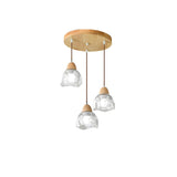 Elegant Dining Room Floral Clear Glass Dome Pendant Light Image - 5