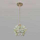 Elegant Dining Room Flower Globe White Glass Pendant Light Image - 12