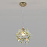 Elegant Dining Room Flower Globe White Glass Pendant Light Image - 13