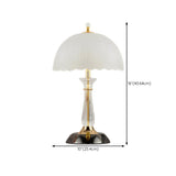 Elegant Dome Frosted Glass Shade Crystal Table Lamp #size