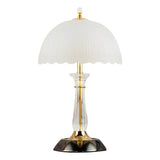 Elegant Dome Frosted Glass Shade Crystal Table Lamp Image - 6