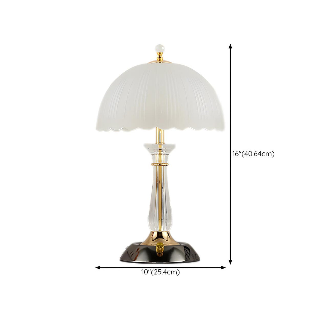 Elegant Dome Glass Shade Umbrella Crystal Table Lamp 