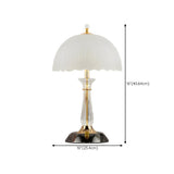 Elegant Dome Glass Shade Umbrella Crystal Table Lamp #size