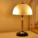 Elegant Dome Glass Shade Umbrella Crystal Table Lamp Image - 3