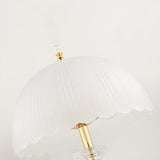 Elegant Dome Glass Shade Umbrella Crystal Table Lamp Image - 5