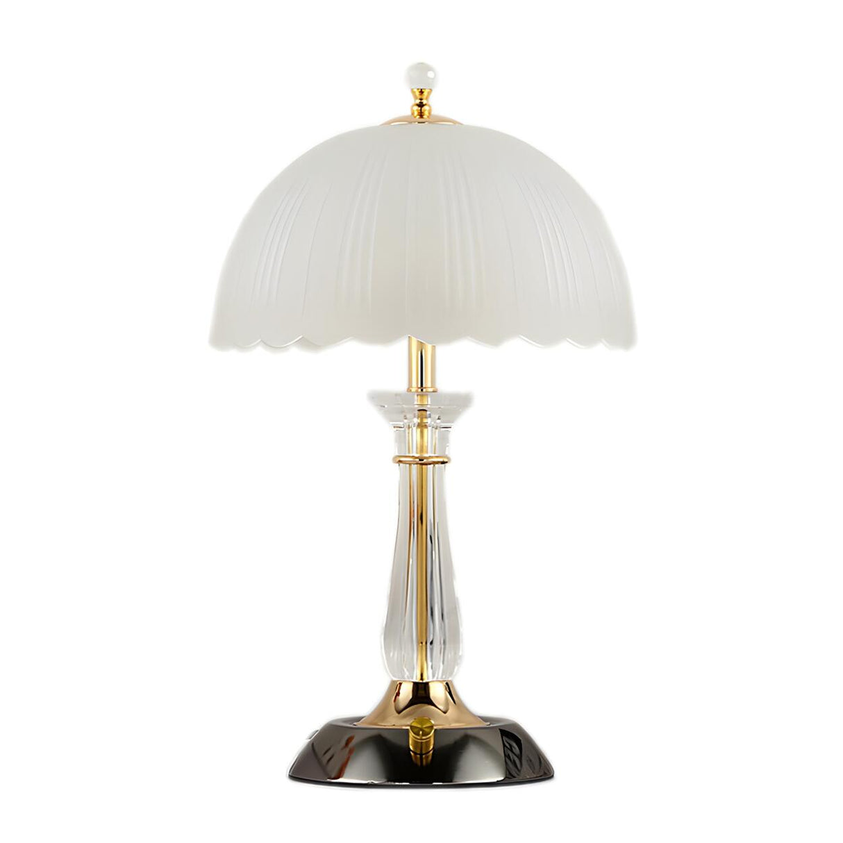 Elegant Dome Glass Shade Umbrella Crystal Table Lamp Image - 6