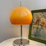 Elegant Dome Umbrella Glass Shade Modern Table Lamp Image - 2