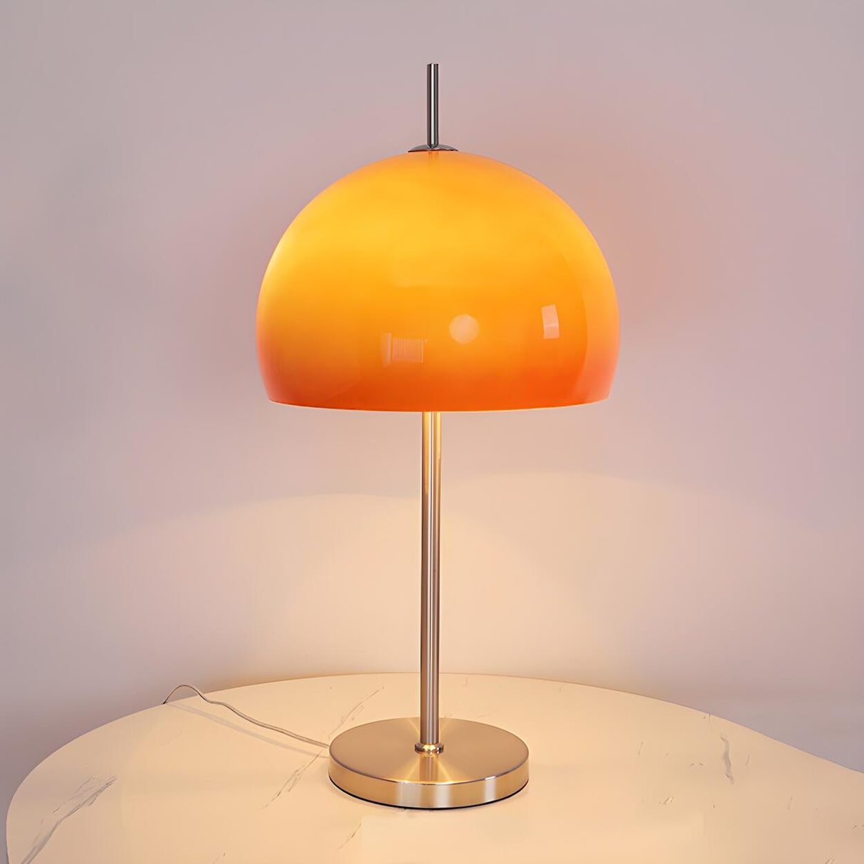 Elegant Dome Umbrella Glass Shade Modern Table Lamp Image - 6