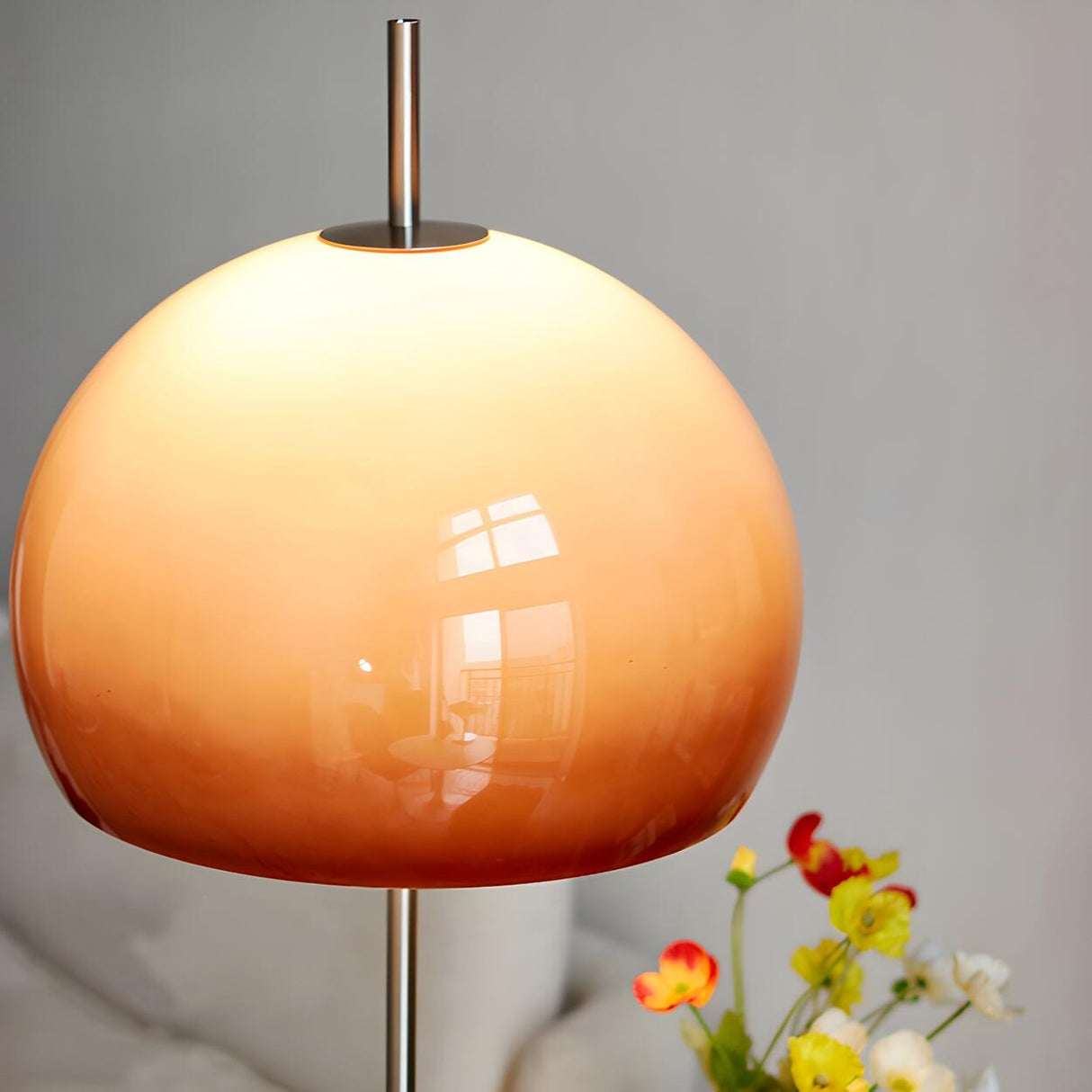 Elegant Dome Umbrella Glass Shade Modern Table Lamp Image - 7