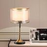 Elegant Double Layer Fabric Cylinder Shade Table Lamp Image - 2