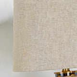 Elegant Drum Fabric Shade Ceramic Base Table Lamp Image - 11