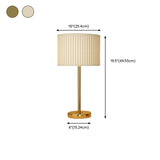 Elegant Drum Pleated Fabric Shade Metal Table Lamp #size