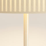 Elegant Drum Pleated Fabric Shade Metal Table Lamp Image - 8