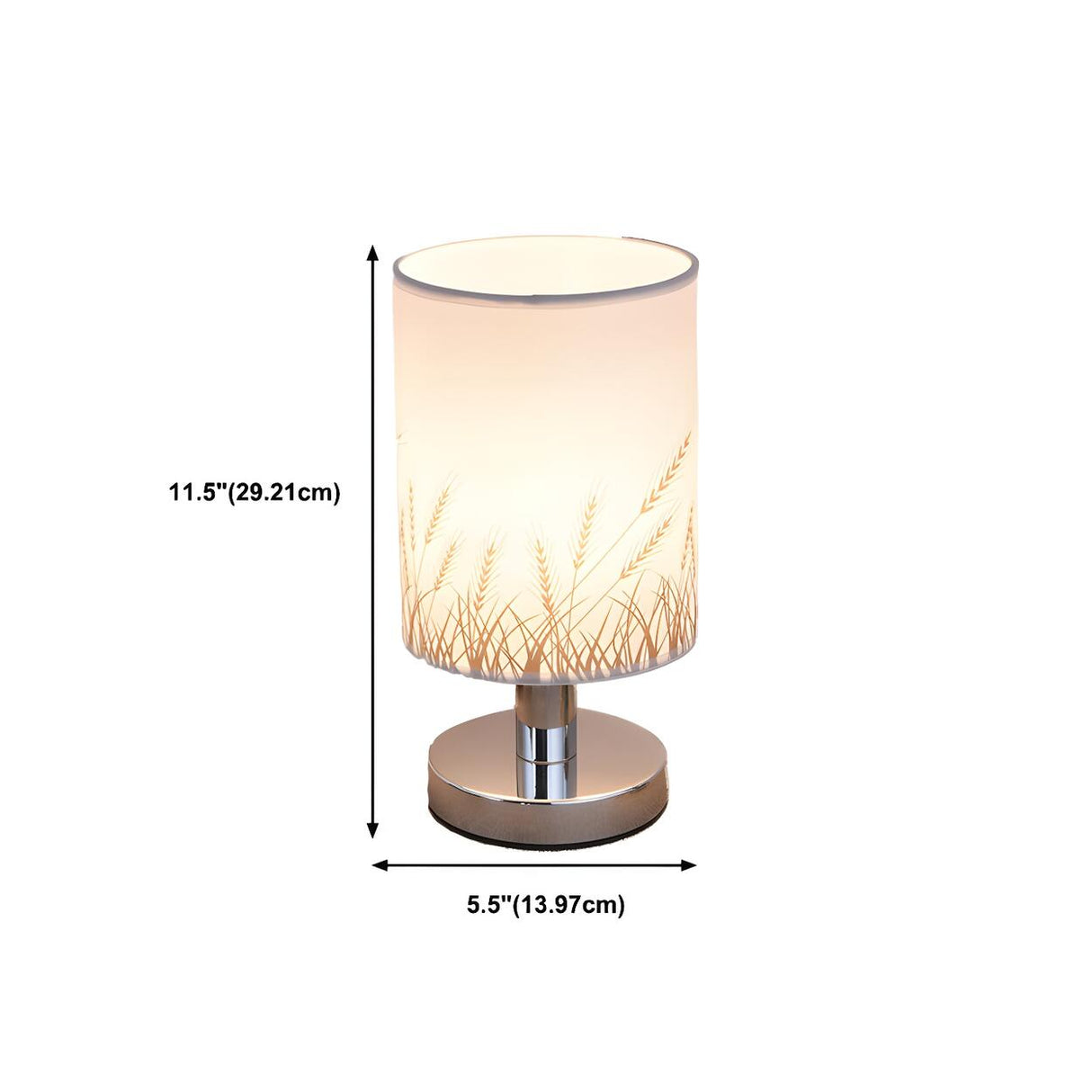 Elegant Fabric Cylinder Shape Grass Decor Table Lamp 