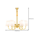 Elegant Fabric Drum Gold Chain Metal Chandelier Image - 23