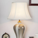 Elegant Fabric Drum Shape Ceramic Vase Table Lamp Image - 13