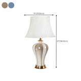 Elegant Fabric Drum Shape Ceramic Vase Table Lamp Image - 15