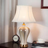 Elegant Fabric Drum Shape Ceramic Vase Table Lamp Image - 3