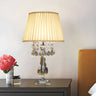 Elegant Fabric Pleated Shade Crystal Decor Table Lamp Image - 12