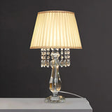 Elegant Fabric Pleated Shade Crystal Decor Table Lamp Image - 13