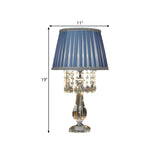 Elegant Fabric Pleated Shade Crystal Decor Table Lamp #size