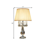 Elegant Fabric Pleated Shade Crystal Decor Table Lamp Image - 18