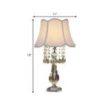 Elegant Fabric Pleated Shade Crystal Decor Table Lamp Image - 19