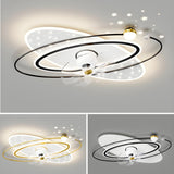 Elegant Fantasy Galaxy Ring Ceiling Fan with LED Light Image - 12