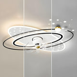 Elegant Fantasy Galaxy Ring Ceiling Fan with LED Light Image - 14